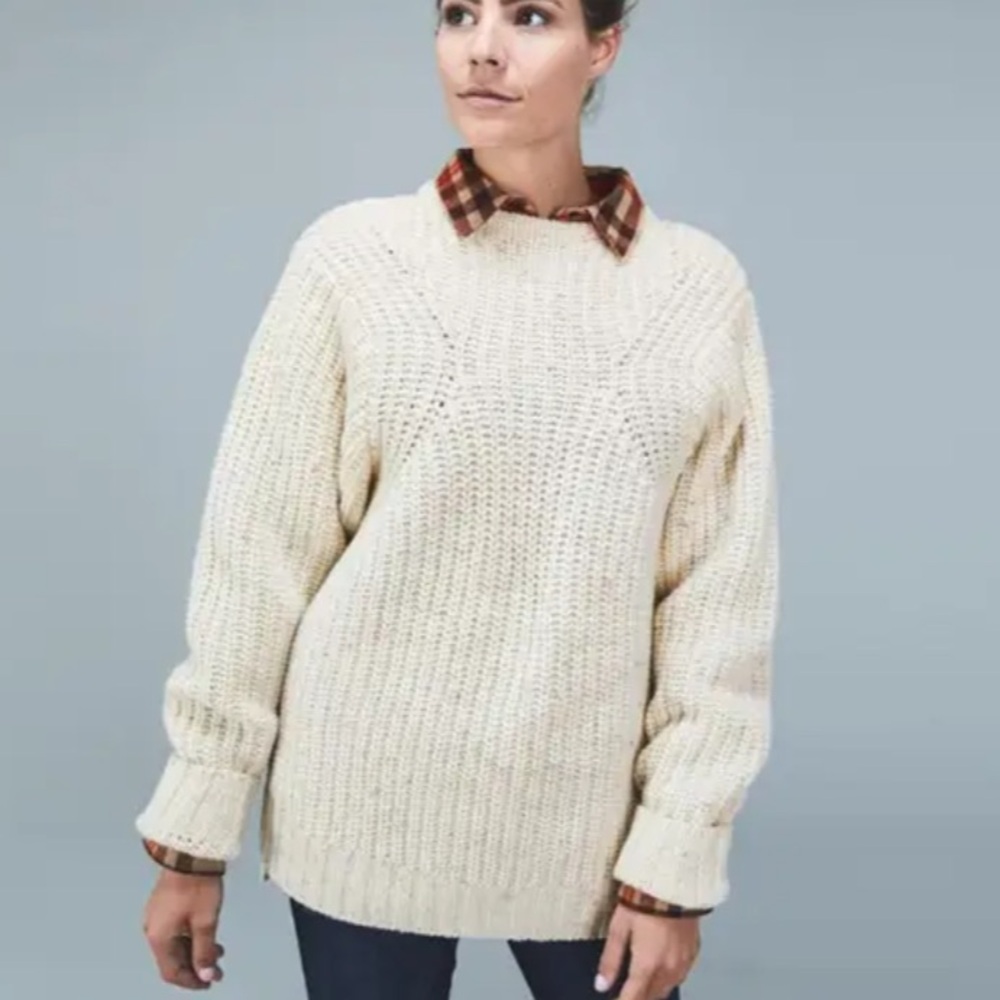 Womens REI Cooperative Wallace Lake Wool Blend Sweater Beige L